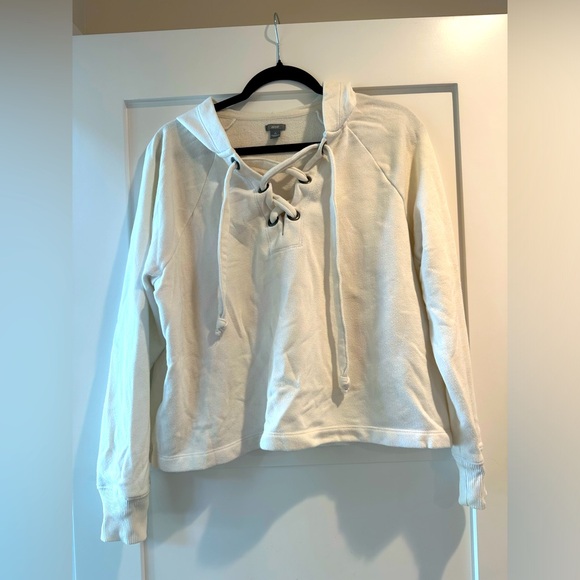 Aerie Lace-Up Cropped Hoodie - Picture 2 of 4